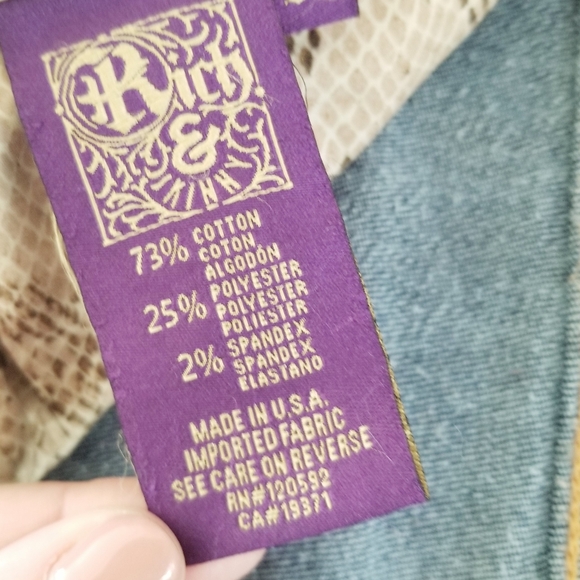 Rich & Skinny Storm Dark Blue Boot Cut Flare Denim Jeans Long Stretch USA made - Picture 4 of 14